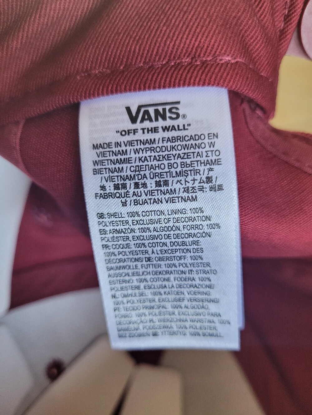 Vans Red Snapback Hat with White Logo - Picture 4 of 4